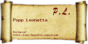 Popp Leonetta névjegykártya